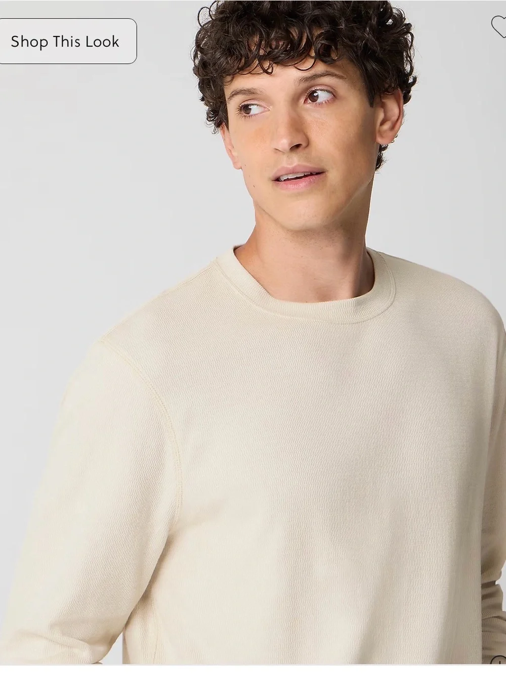 J. Crew Men's Crewneck thermal long sleeve shirt in Ivory